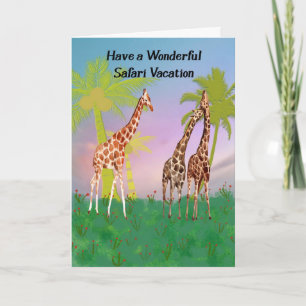 Tarjeta de Vacaciones para Safari de Animales
