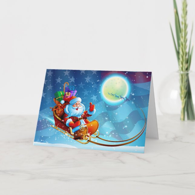 Tarjeta de vacaciones Patriotic Santa Navidades (Anverso)