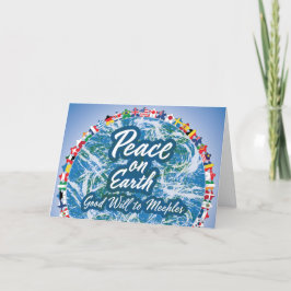 Tarjeta de vacaciones Peace on Earth Meeples