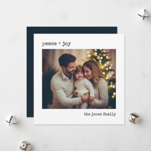 Tarjeta de vacaciones personalizada de foto mínima