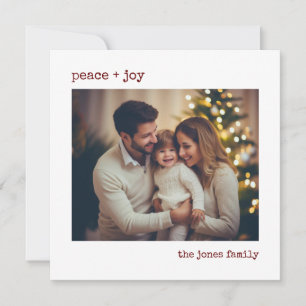 Tarjeta de vacaciones personalizada de foto mínima