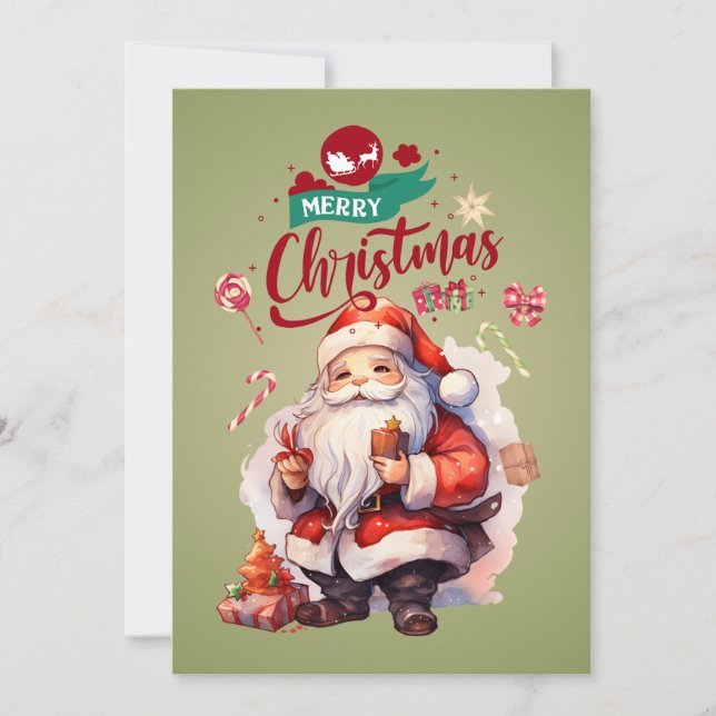 Tarjeta de vacaciones personalizada de Santa Plana (Anverso)