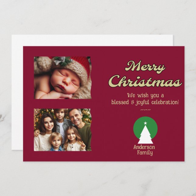 Tarjeta de vacaciones personalizada para Navidades (Anverso / Reverso)