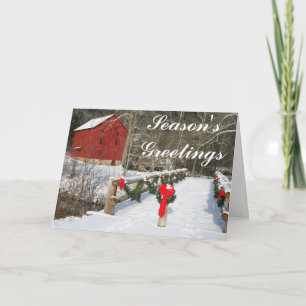 Tarjeta de vacaciones personalizada Red Grist Mill