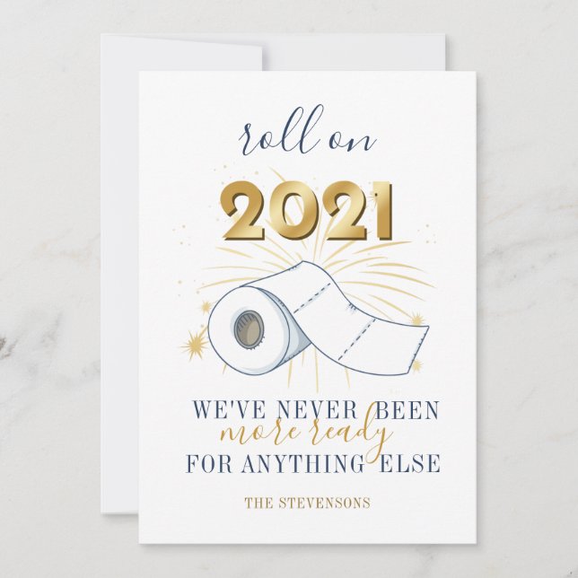 Tarjeta de vacaciones personalizada Roll On 2021 (Anverso)
