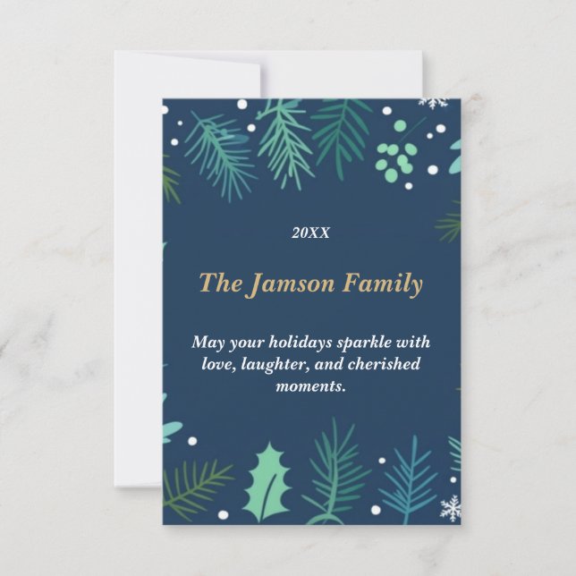 Tarjeta de vacaciones personalizado | Elegantes Na (Anverso)
