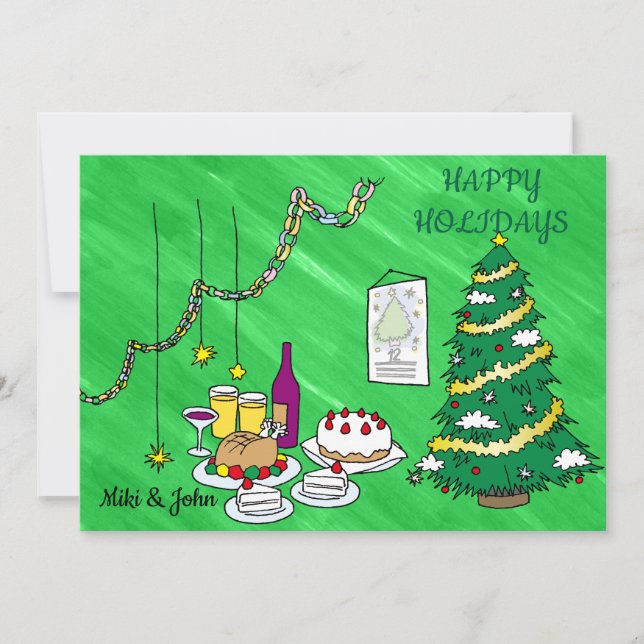 Tarjeta de vacaciones personalizado Navidades de d (Anverso)