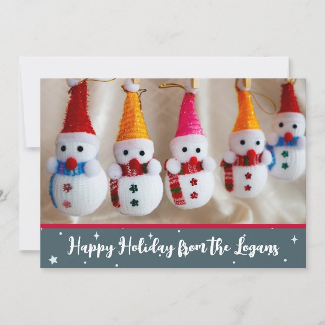 Tarjeta de vacaciones personalizar Navidades Cute (Anverso)