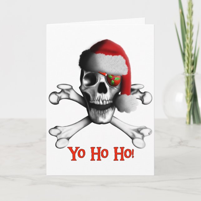 Tarjeta de vacaciones pirata para navidades (Anverso)