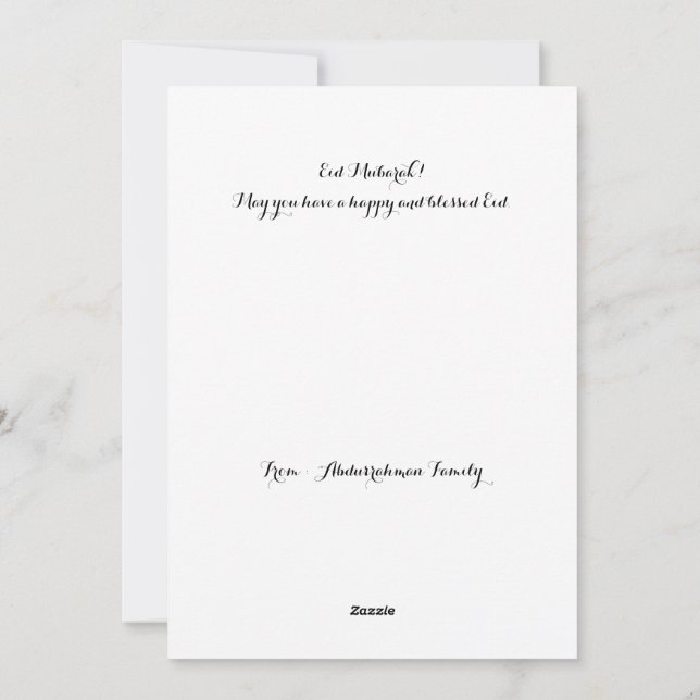 Tarjeta de vacaciones plana (Reverso)