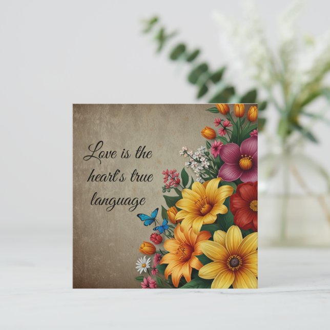 Tarjeta de vacaciones plana (Anverso de pie)