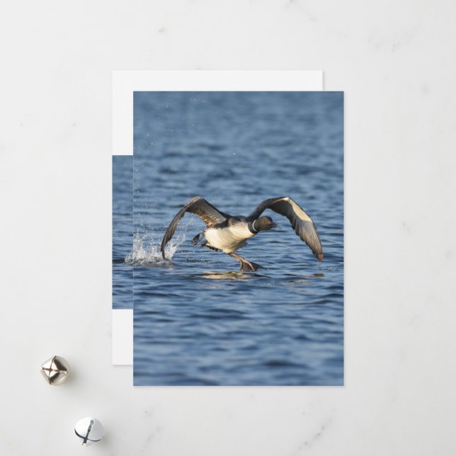 Tarjeta de vacaciones plana Big Foot Loon (Anverso/Reverso In Situ)