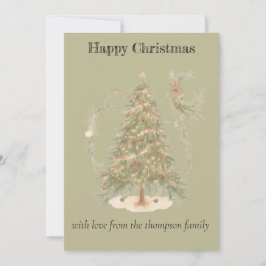 Tarjeta de vacaciones plana Boho Navidades