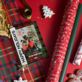 Tarjeta de vacaciones plana con ayuda de búfalo