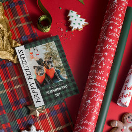 Tarjeta de vacaciones plana con ayuda de búfalo