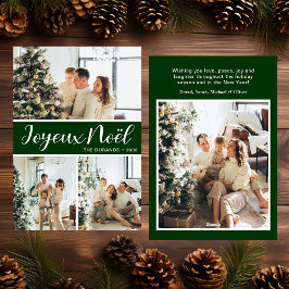Tarjeta de vacaciones plana con fotos Joyeux Noel 