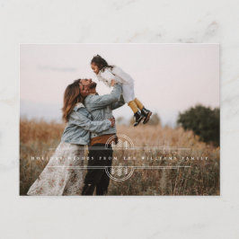 Tarjeta de vacaciones plana con pancartas navideña