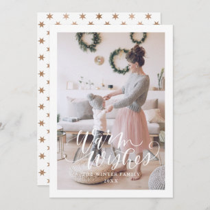Tarjeta de vacaciones plana con tarjeta de Navidad