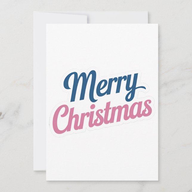 Tarjeta de vacaciones plana con tarjeta de navidad (Anverso)