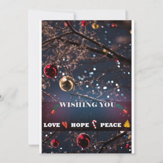 Tarjeta de vacaciones plana de amor y esperanza de