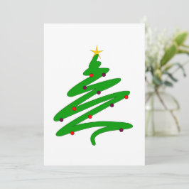 Tarjeta de vacaciones plana de árbol de Navidad mi