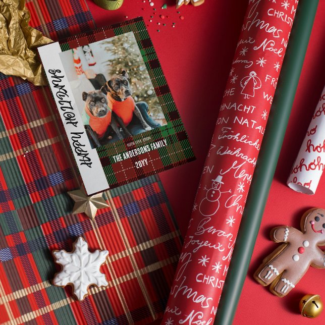 Tarjeta de vacaciones plana de cuadros de Búfalo (Subido por el creador)