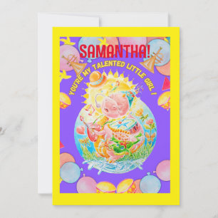 Tarjeta de vacaciones plana de cumpleaños para Chi