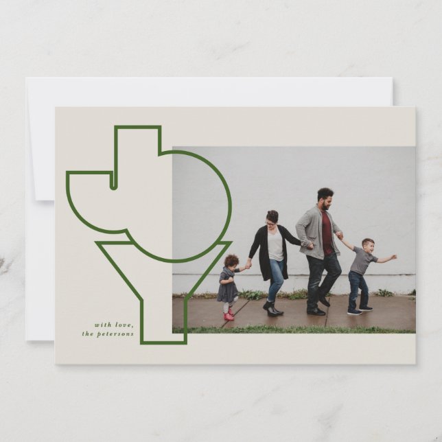 Tarjeta de vacaciones plana de juguete con borde r (Anverso)