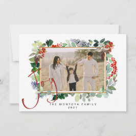 Tarjeta de vacaciones plana de la familia Garland