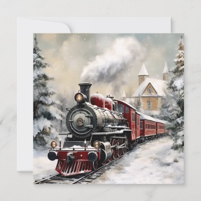 Tarjeta de vacaciones plana de navidad (Anverso)