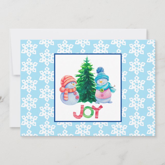 Tarjeta de vacaciones plana de navidad (Anverso)