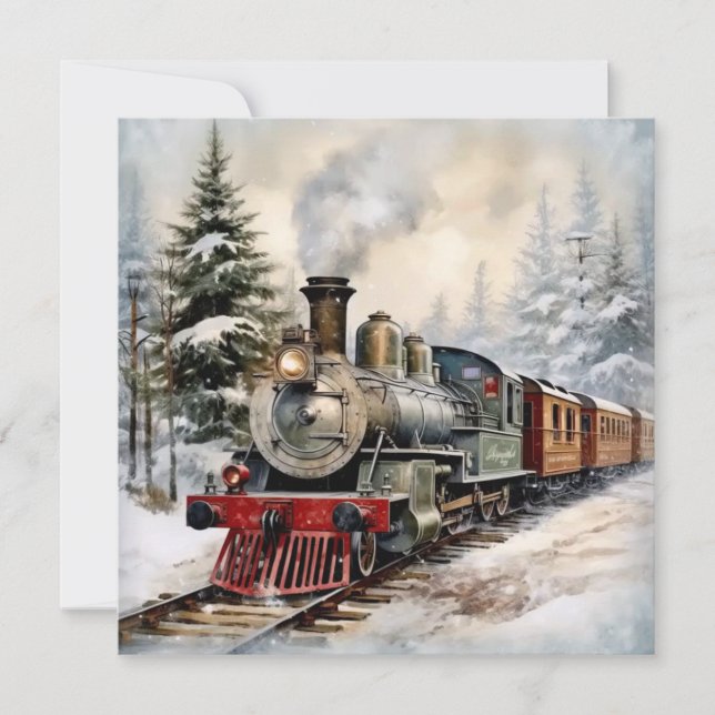 Tarjeta de vacaciones plana de navidad (Anverso)