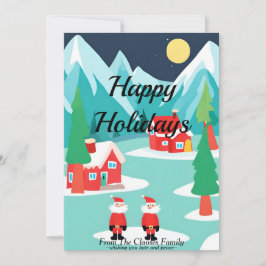 Tarjeta de vacaciones plana de Navidades del Polo 