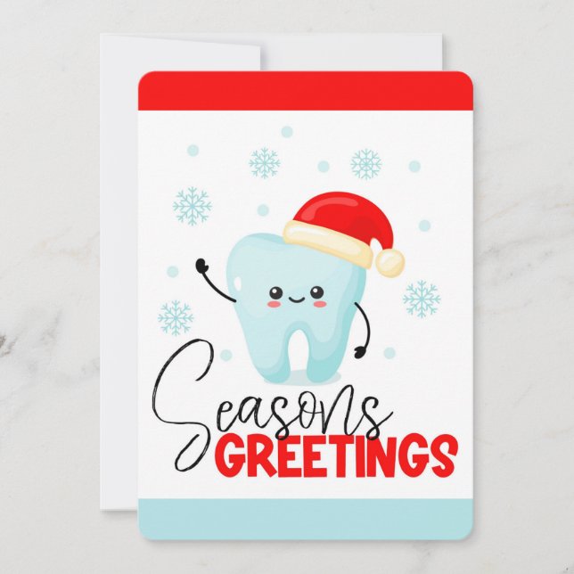 Tarjeta de vacaciones plana de oficina dental (Anverso)