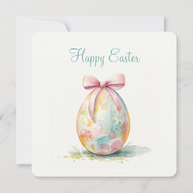 Tarjeta de vacaciones plana de Pascua (Anverso)
