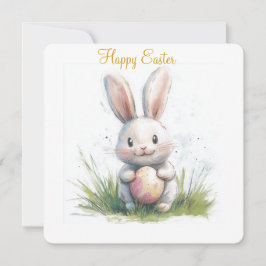 Tarjeta de vacaciones plana de Pascua feliz