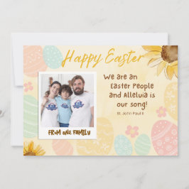 Tarjeta de vacaciones plana de Pascua personalizad