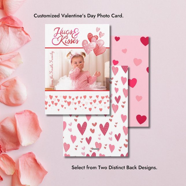 Tarjeta de vacaciones plana de San Valentín para a (Vertical Photo Valentine's Day Greeting Card)