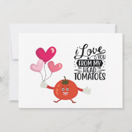 Tarjeta de vacaciones plana de tomate