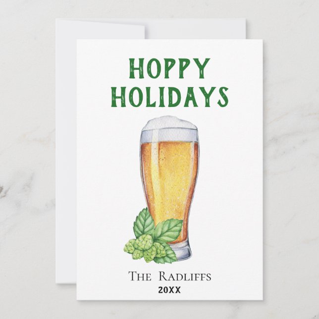 Tarjeta de vacaciones plana de vidrio de cerveza H (Anverso)
