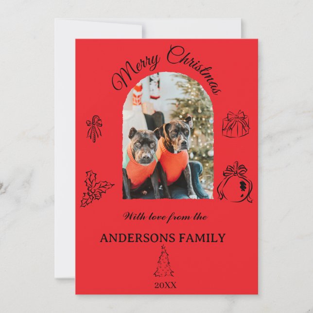 Tarjeta de vacaciones plana dibujada a mano (Anverso)