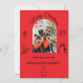 Tarjeta de vacaciones plana dibujada a mano