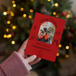 Tarjeta de vacaciones plana dibujada a mano