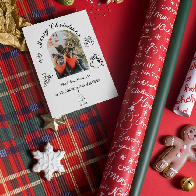 Tarjeta de vacaciones plana dibujada a mano (Subido por el creador)