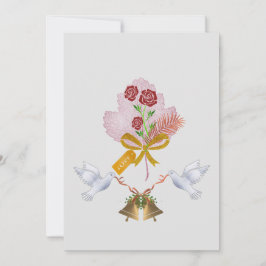 Tarjeta de vacaciones plana Doves & Bells