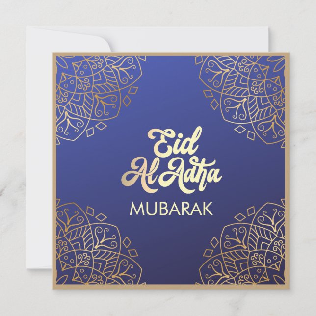 Tarjeta de vacaciones plana Eid Al Adha Golden Man (Anverso)