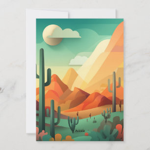 Tarjeta de vacaciones plana en el desierto de Texa