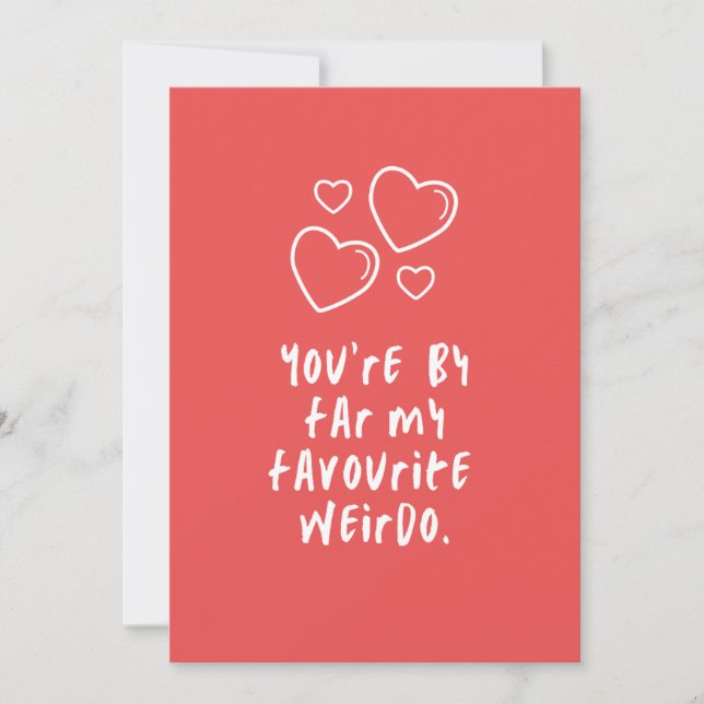 Tarjeta de vacaciones plana favorita de Weirdo (Anverso)
