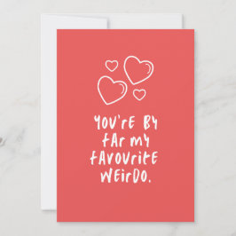 Tarjeta de vacaciones plana favorita de Weirdo