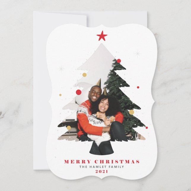 Tarjeta de vacaciones plana Ferry Christmas Photo  (Anverso)